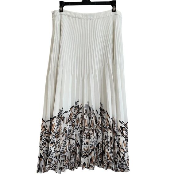 REISS ISIDORA PLEATED MIDI IVORY SKIRT 8 - Picture 9 of 9